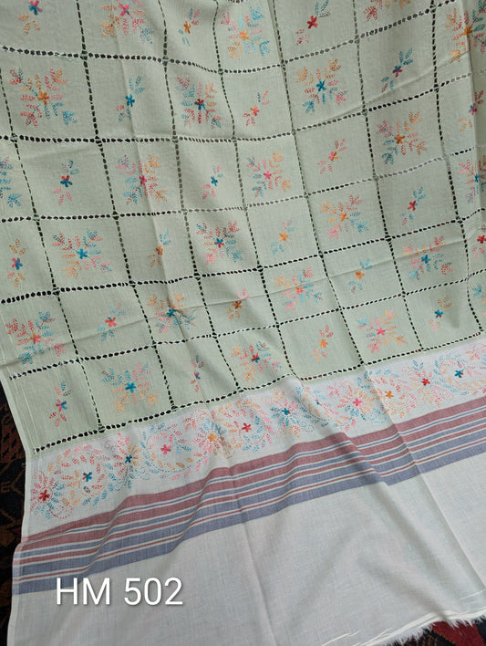 Handmade Tarkashi Lawn Shawl | Fine Thread Work Pure Lawn Shawl H502