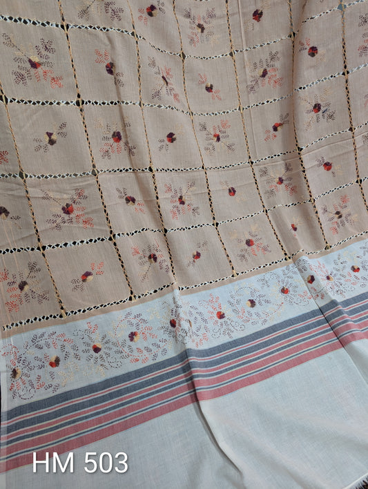 Handmade Tarkashi Lawn Shawl | Fine Thread Work Pure Lawn Shawl H503