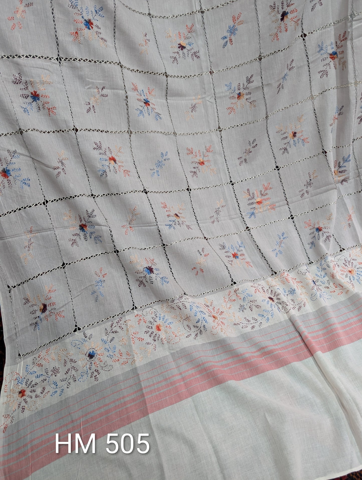 Handmade Tarkashi Lawn Shawl | Fine Thread Work Pure Lawn Shawl H505