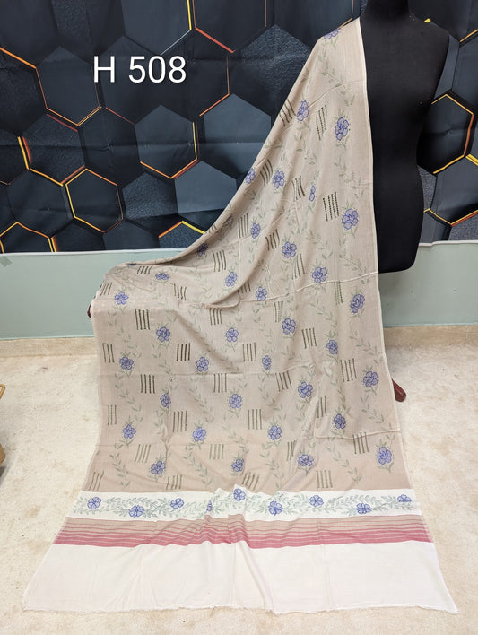 Handmade Tarkashi Lawn Shawl | Fine Thread Work Pure Lawn Shawl H508