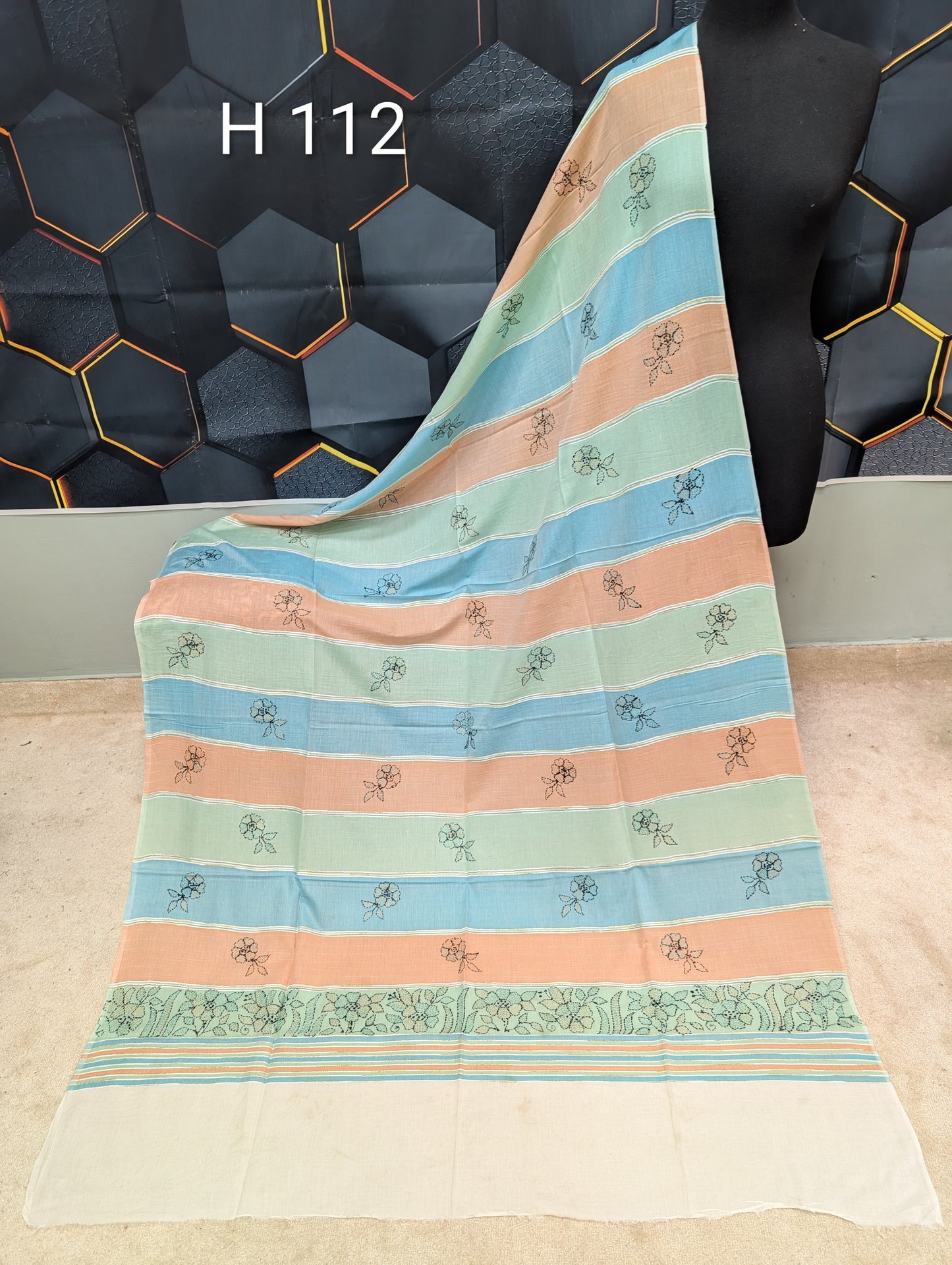 Handmade Tarkashi Lawn Shawl | Fine Thread Work Pure Lawn Shawl H112