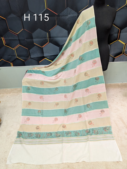 Handmade Tarkashi Lawn Shawl | Fine Thread Work Pure Lawn Shawl H115
