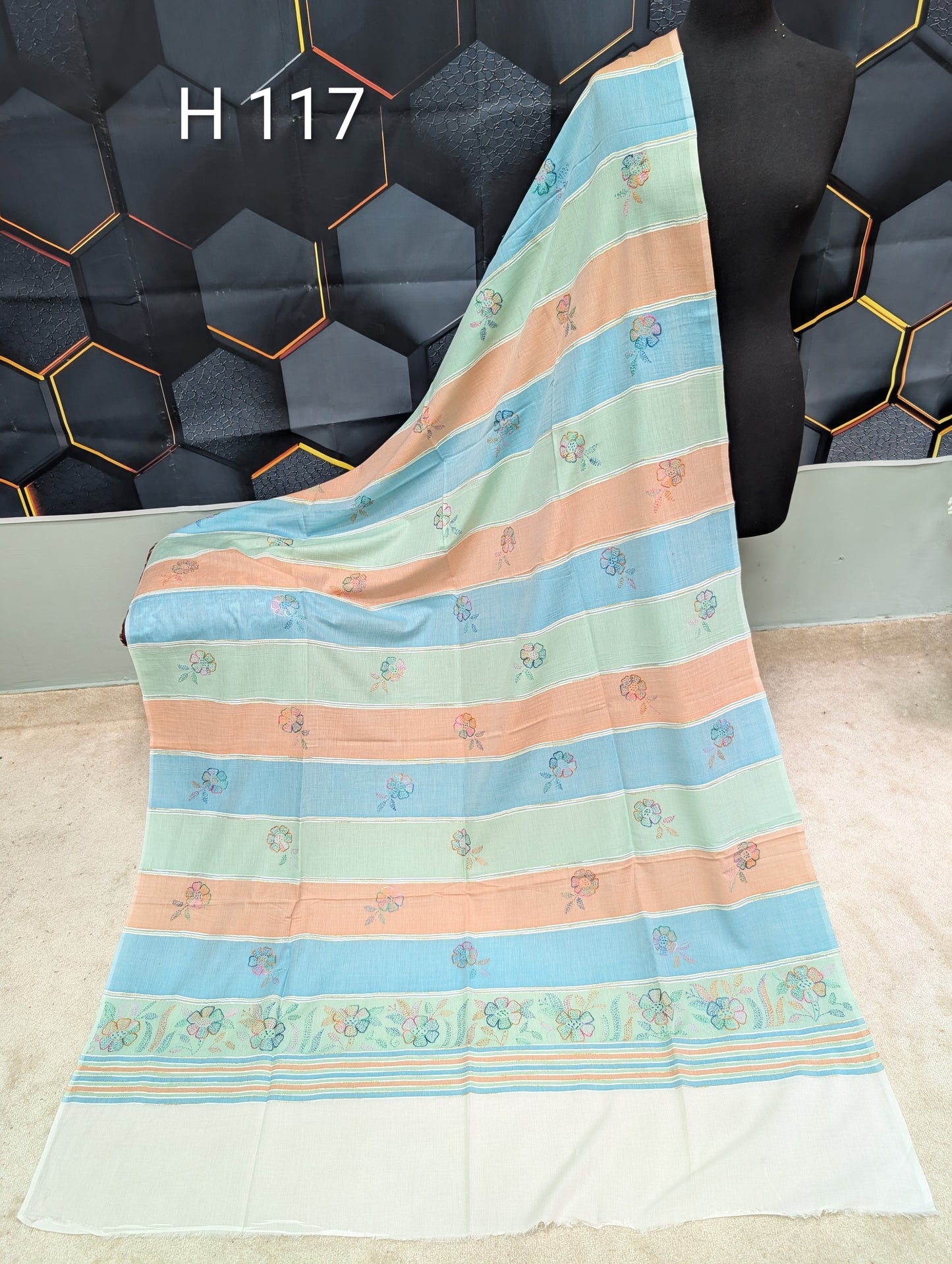 Handmade Tarkashi Lawn Shawl | Fine Thread Work Pure Lawn Shawl H117
