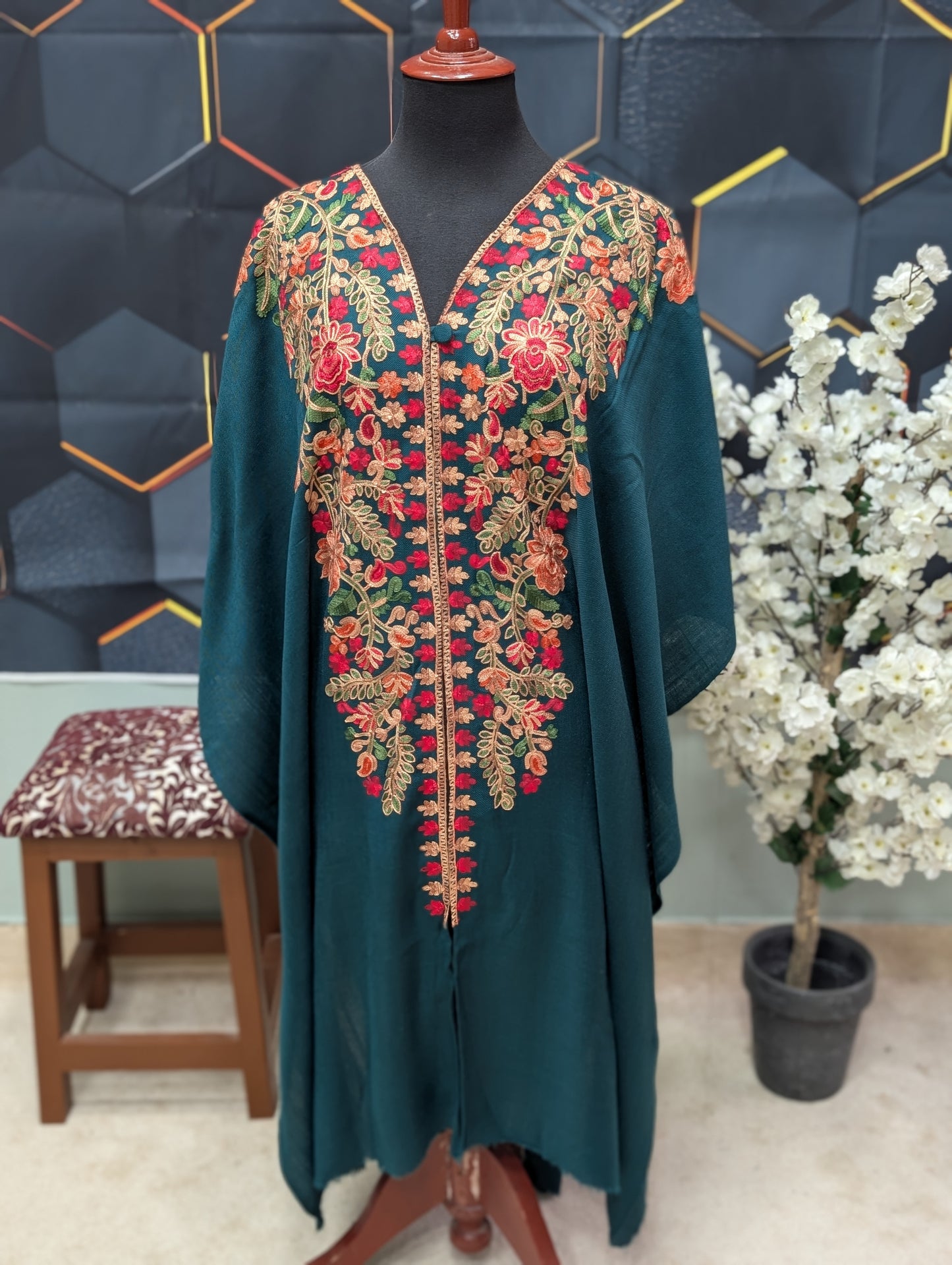 Cape Shawl | Pashmina Embroidered Cape Shawls Perfect for Gift | Zinc