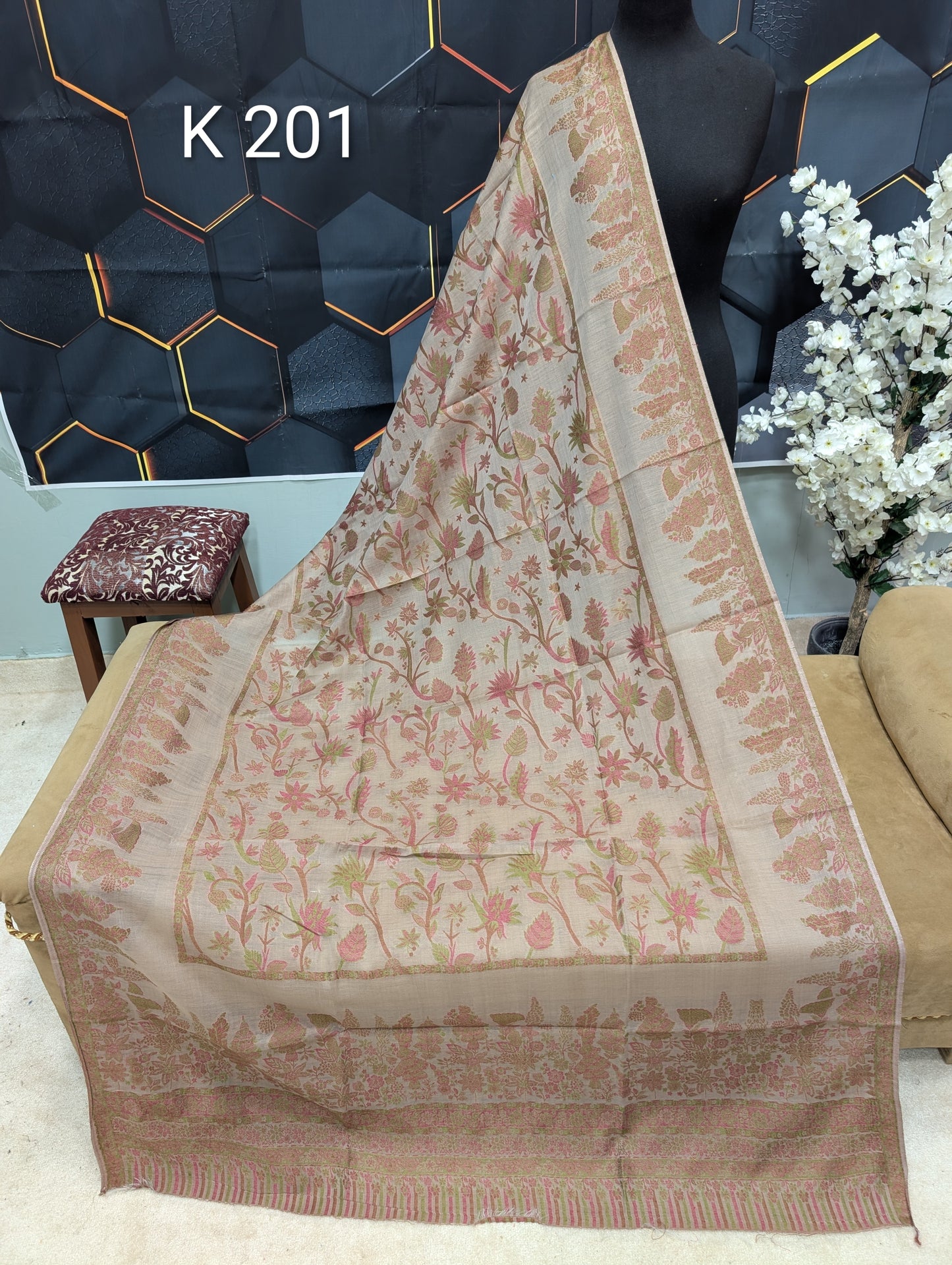 Lawn Full kani Shawl | Self Kani Shawl Full Size Pure Lawn | K201