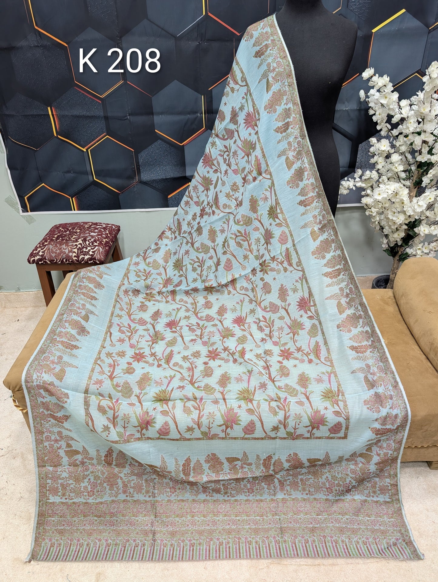 Lawn Full kani Shawl | Self Kani Shawl Full Size Pure Lawn | K208
