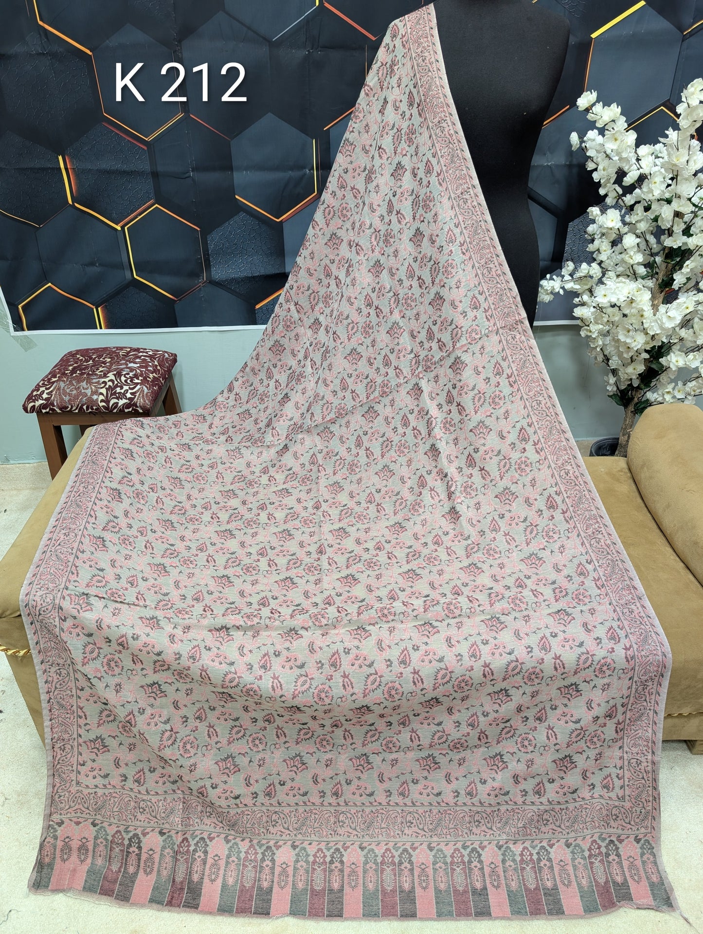 Lawn Full kani Shawl | Self Kani Shawl Full Size Pure Lawn | K212