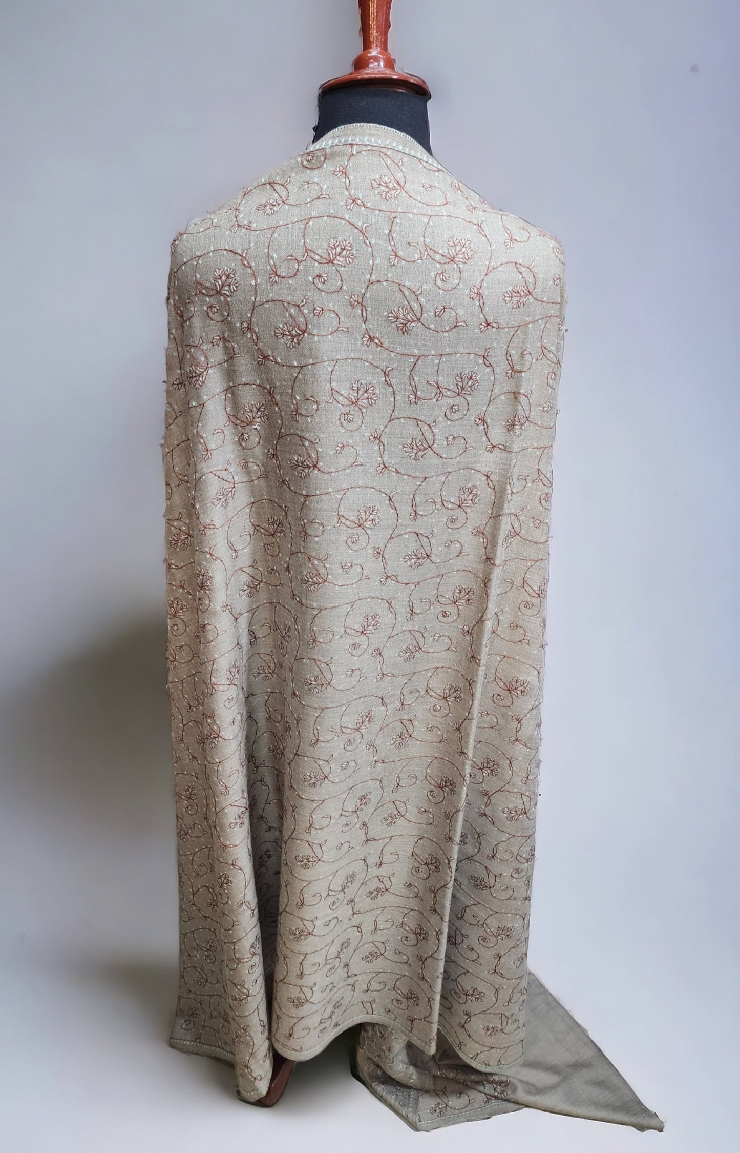 Sozni Work Pure Pashmina (Toosh) Shawl Beautiful Handmade in Kashmir