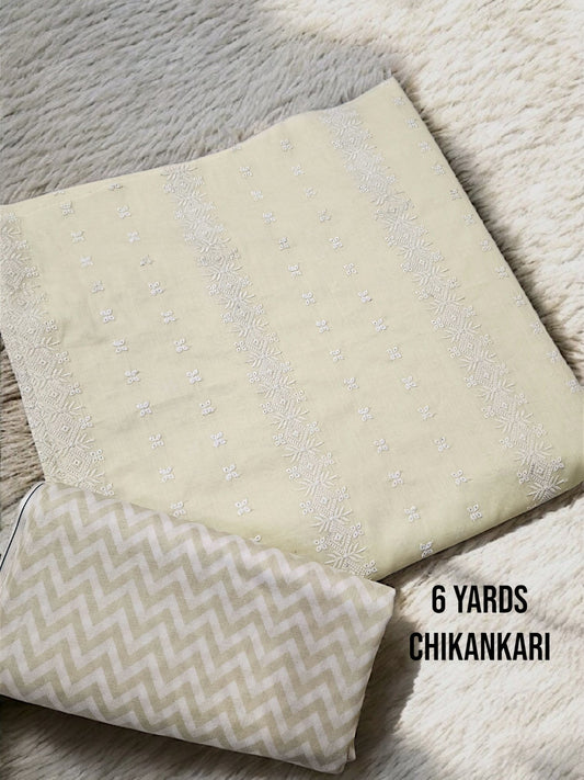 Chikankari Lawn 2 Piece Suit Lining Design | Lemon
