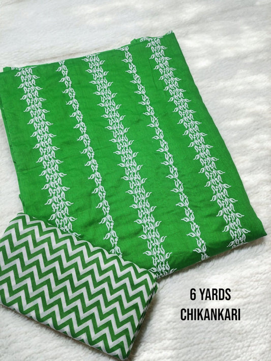 Chikankari Lawn 2 Piece Suit Lining Design | Parrot Green