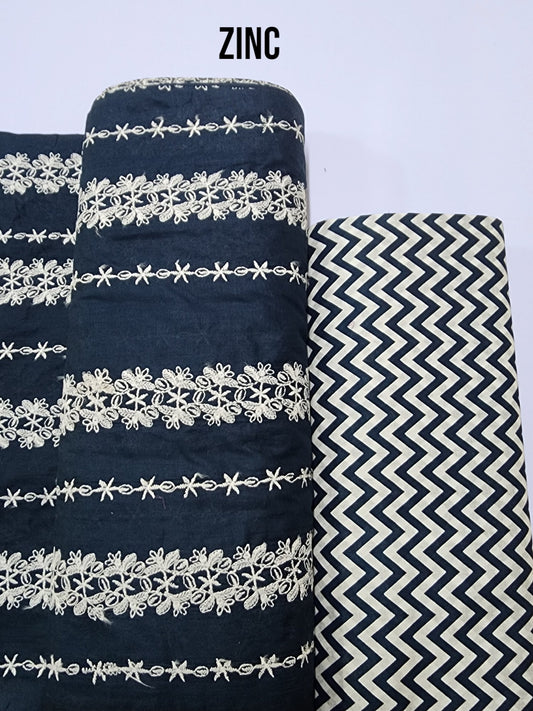 Chikankari Lawn 2 Piece Suit Lining Design | Zinc