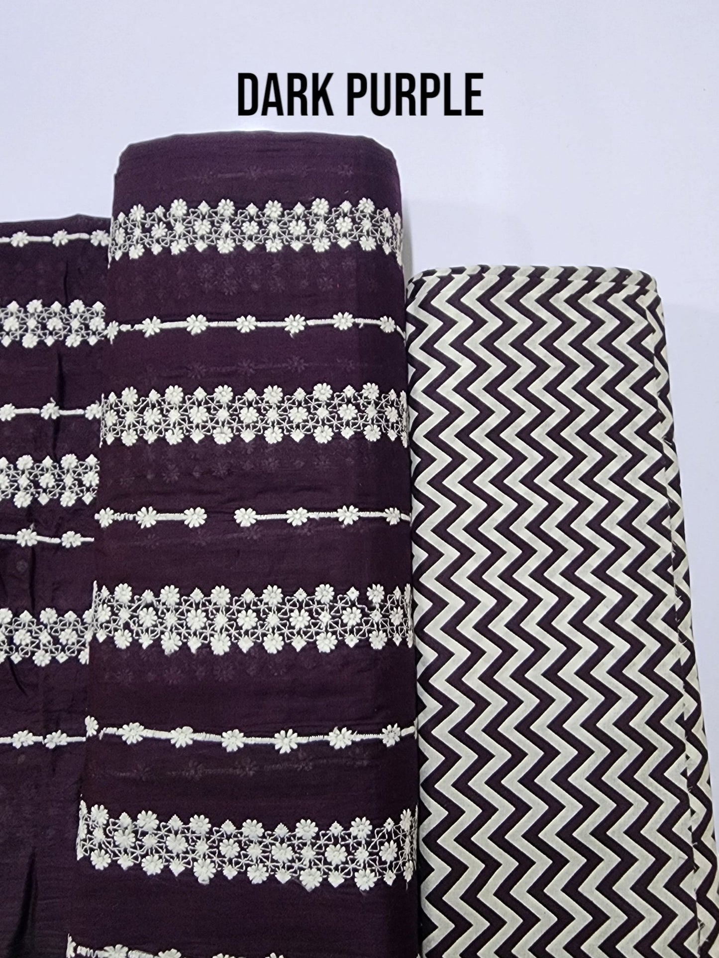 Chikankari Lawn 2 Piece Suit Lining Design | Dark Purple