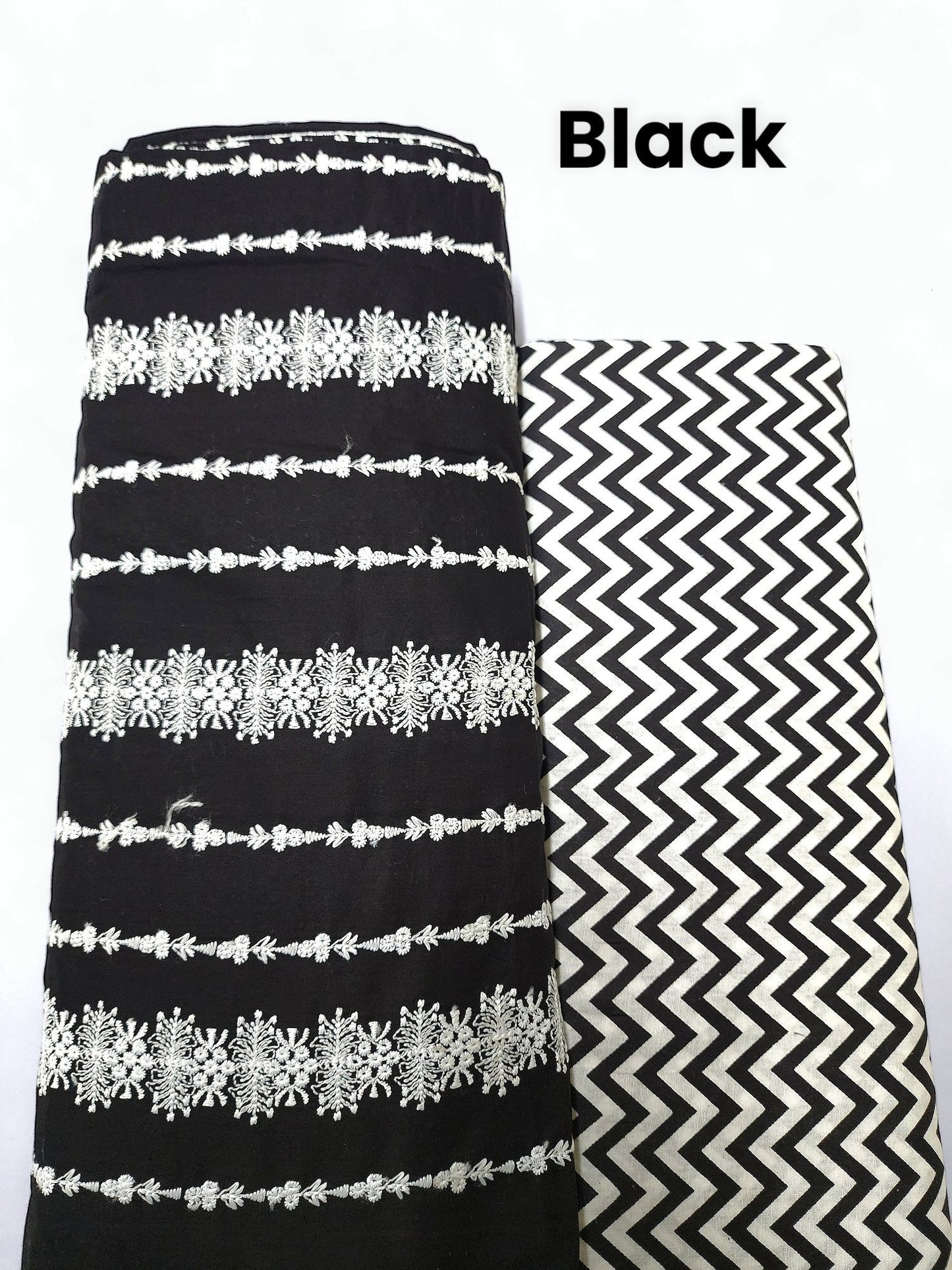 Chikankari Lawn 2 Piece Suit Lining Design | Black