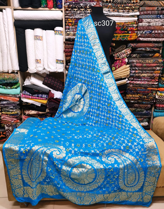 Bhandhani Banarsi Silk Chunri Dupatta
