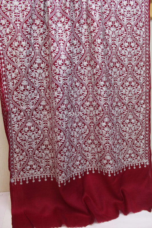 Pashmina Stole Full Embroidery Kashmiri Work in Sale Price perfect Gift 80x28 inches