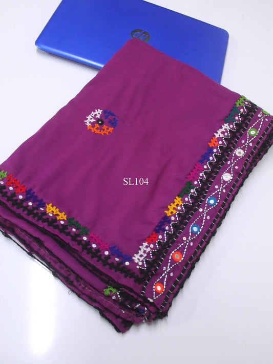 Swiss Lawn Handmade Sindhi Shawl 4 Side Border Perfect Gift