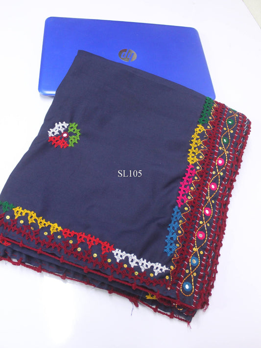 Swiss Lawn Handmade Sindhi Shawl 4 Side Border Perfect Gift