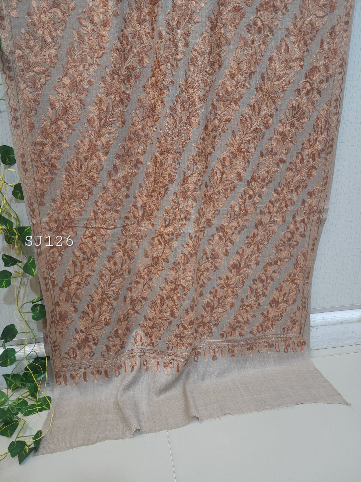 Pashmina Stole Full Embroidery Kashmiri Work in Sale Price perfect Gift 80x28 inches