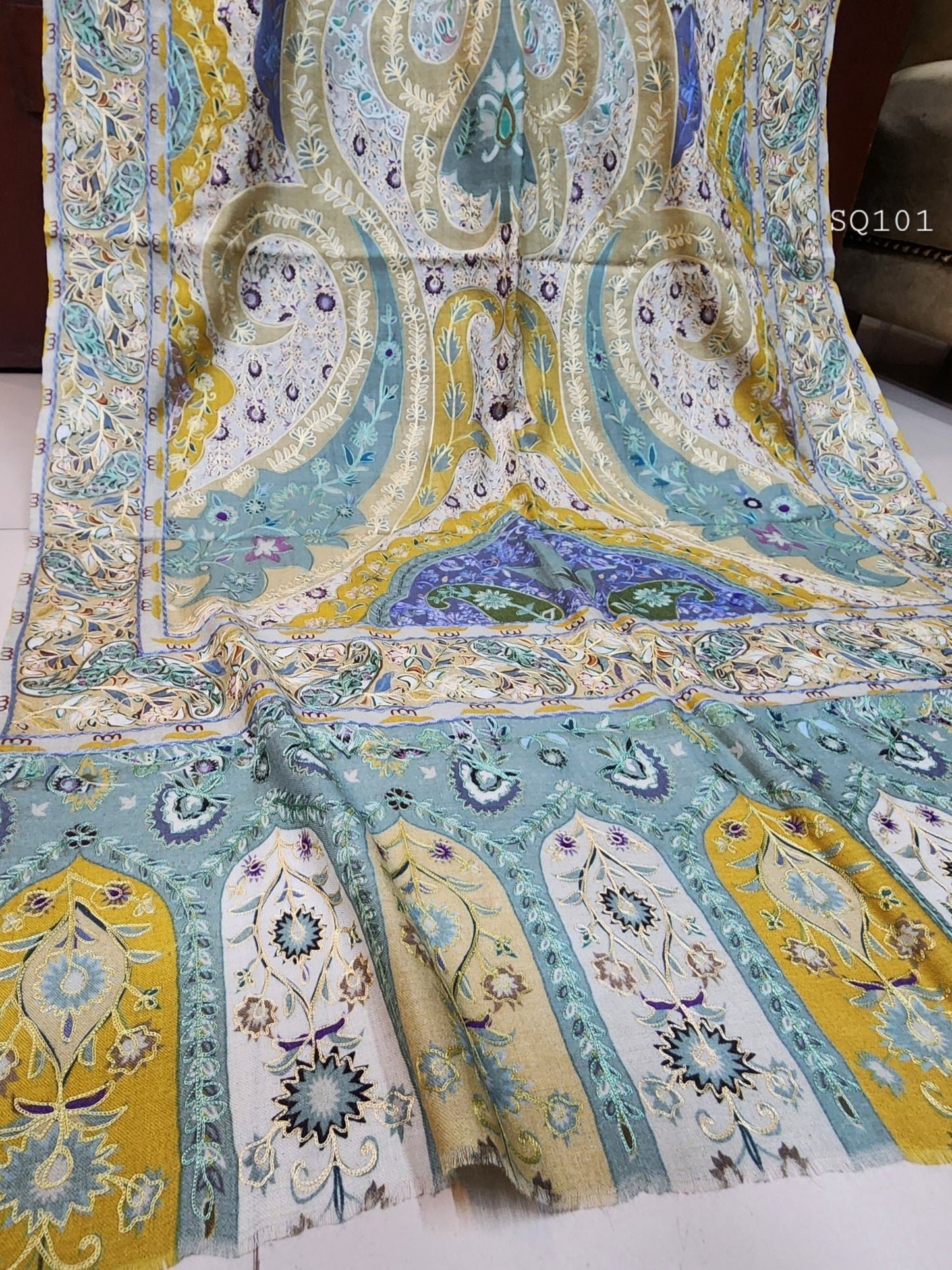 Qalamkar Stole | Toosh Pashmina Made in Kashmir Kalamkar Stole Perfect Gift 80*28