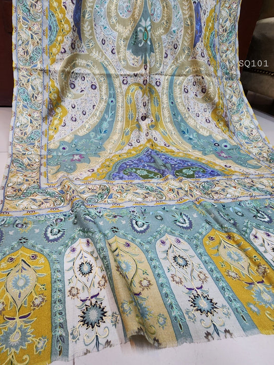 Qalamkar Stole | Toosh Pashmina Made in Kashmir Kalamkar Stole Perfect Gift 80*28