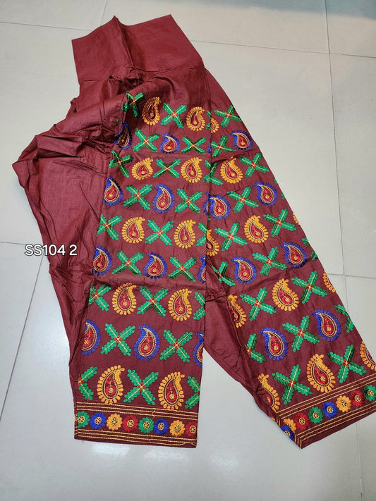 Stitched Cotton Patiala Style Embroidered Shalwar