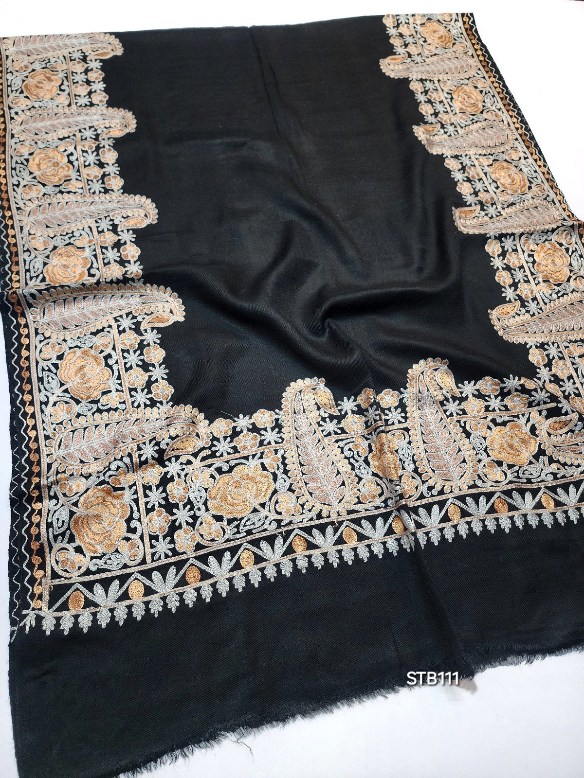 Pashmina Stole | Aari Border Embroidery 4 Side Border Perfect Gift