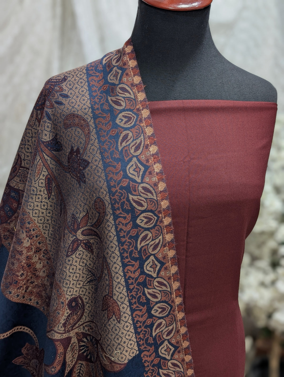 3 Piece Kani Shawl Suit | Plain Marina Suit With Kani Pashmina Shawl Perfect Gift