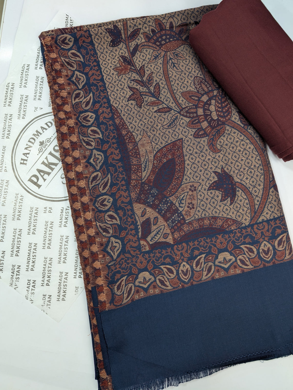 3 Piece Kani Shawl Suit | Plain Marina Suit With Kani Pashmina Shawl Perfect Gift