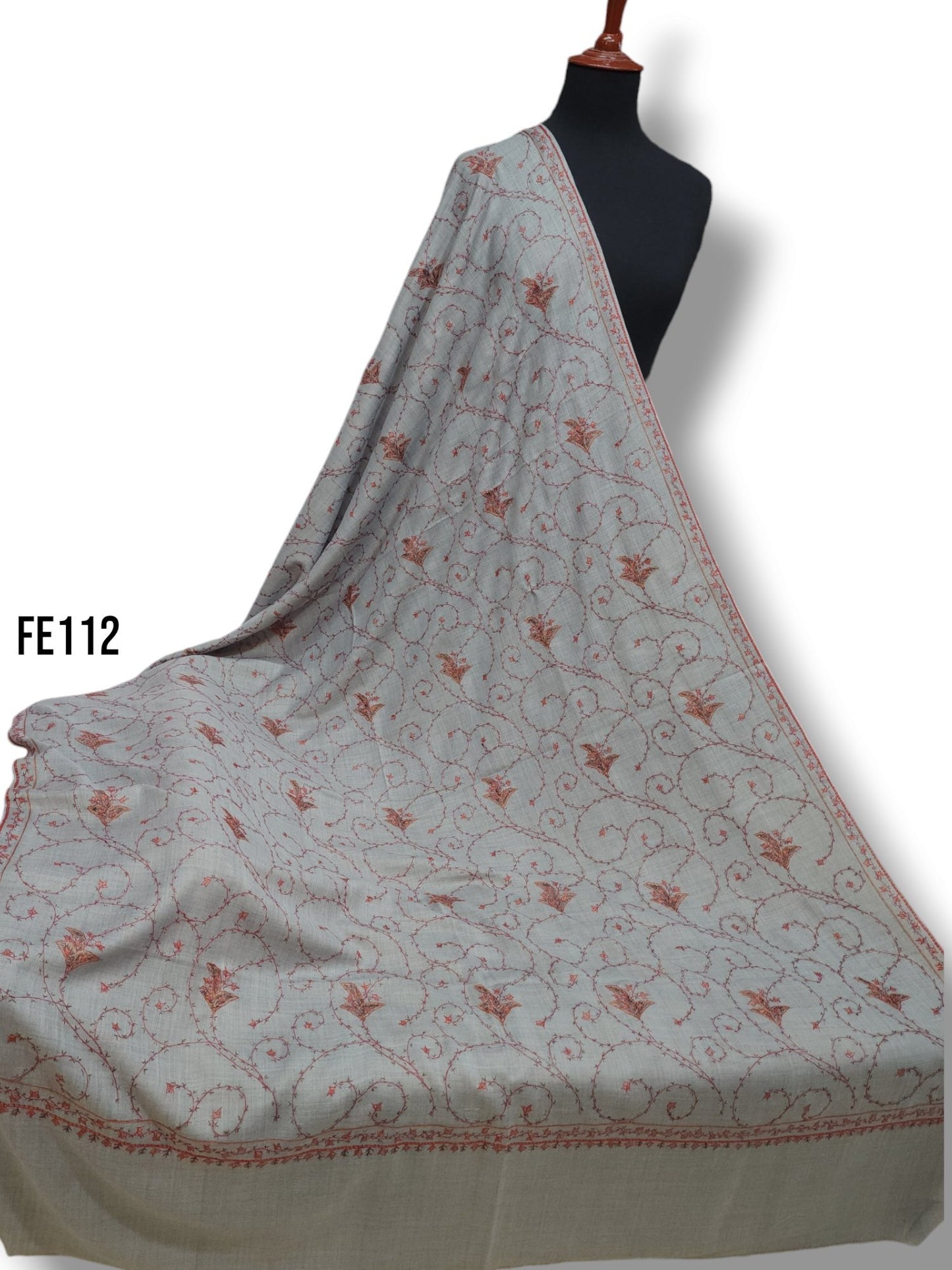 Pashmina Handmade Full Embroidered Shawl Beautiful New Design 2024 Collection Made in Kashmir