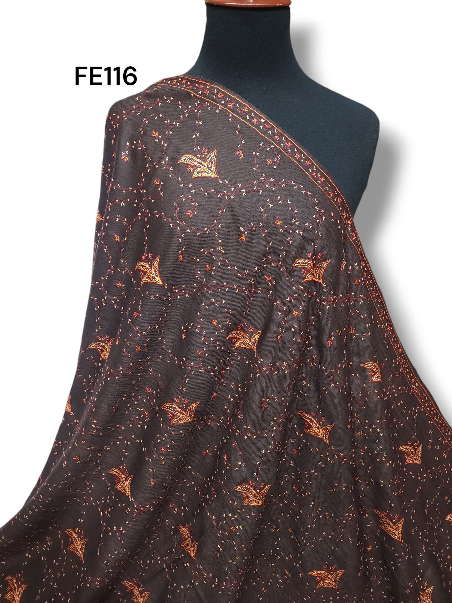 Pashmina Handmade Full Embroidered Shawl Beautiful New Design 2024 Collection Made in Kashmir
