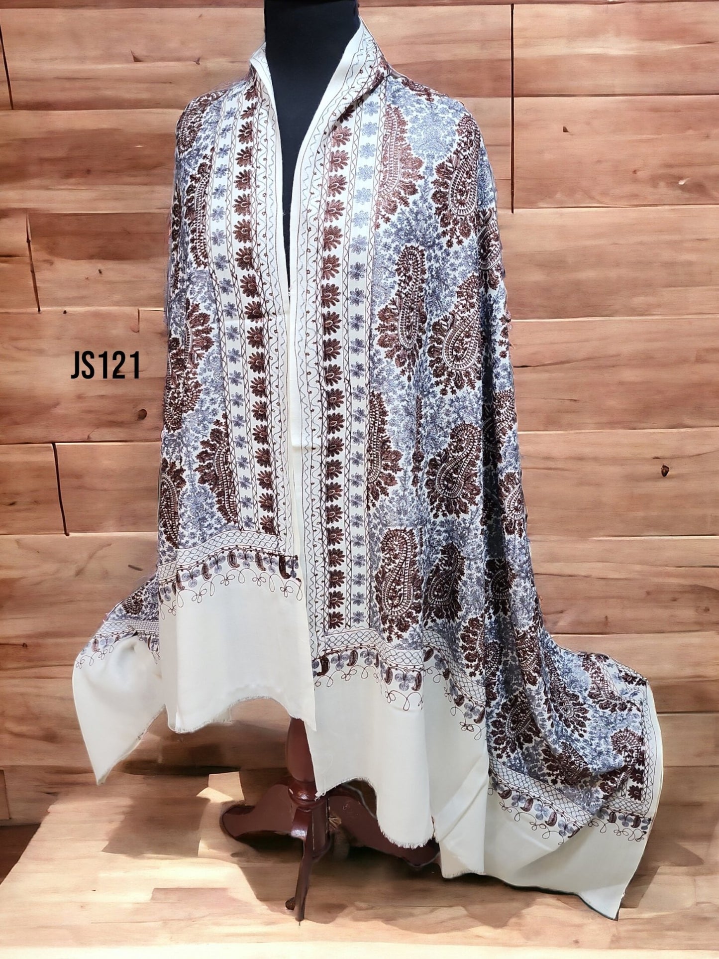 Paisley Embroidered Pashmina Full Size Shawl Beautiful Gift for Her 90*45 in