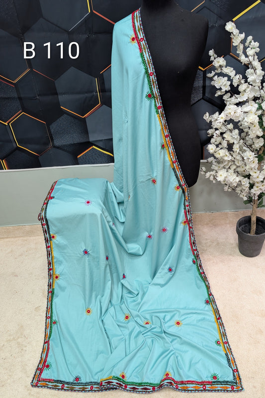 Swiss Lawn Handmade Balouchi Shawl 4 Side Border Perfect Gift | B110