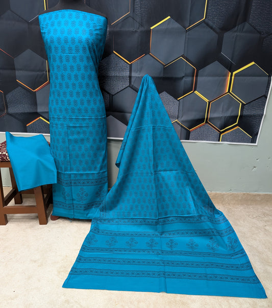 Hand Block Print Lawn 3 Piece Suit Ajrak Style Pure Lawn | Ferozi