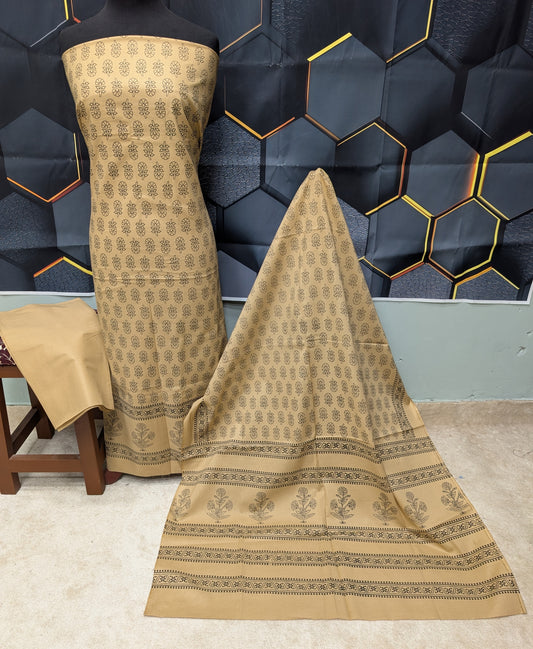 Hand Block Print Lawn 3 Piece Suit Ajrak Style Pure Lawn | Skin