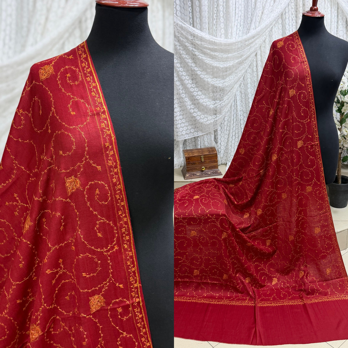 Pashmina Handmade Full Embroidered Souzni Shawl Beautiful New Design 2025 Collection Made in Kashmir