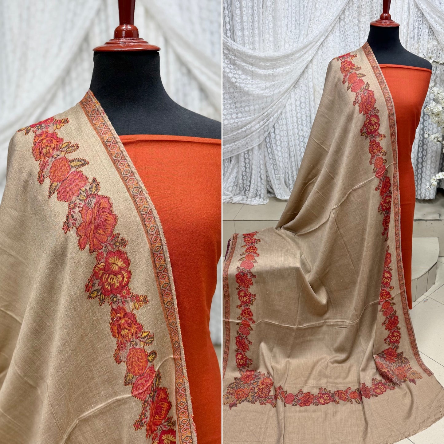 3 Piece Kani Shawl Suit | Plain Marina Suit With Kani Pashmina Shawl Perfect Gift
