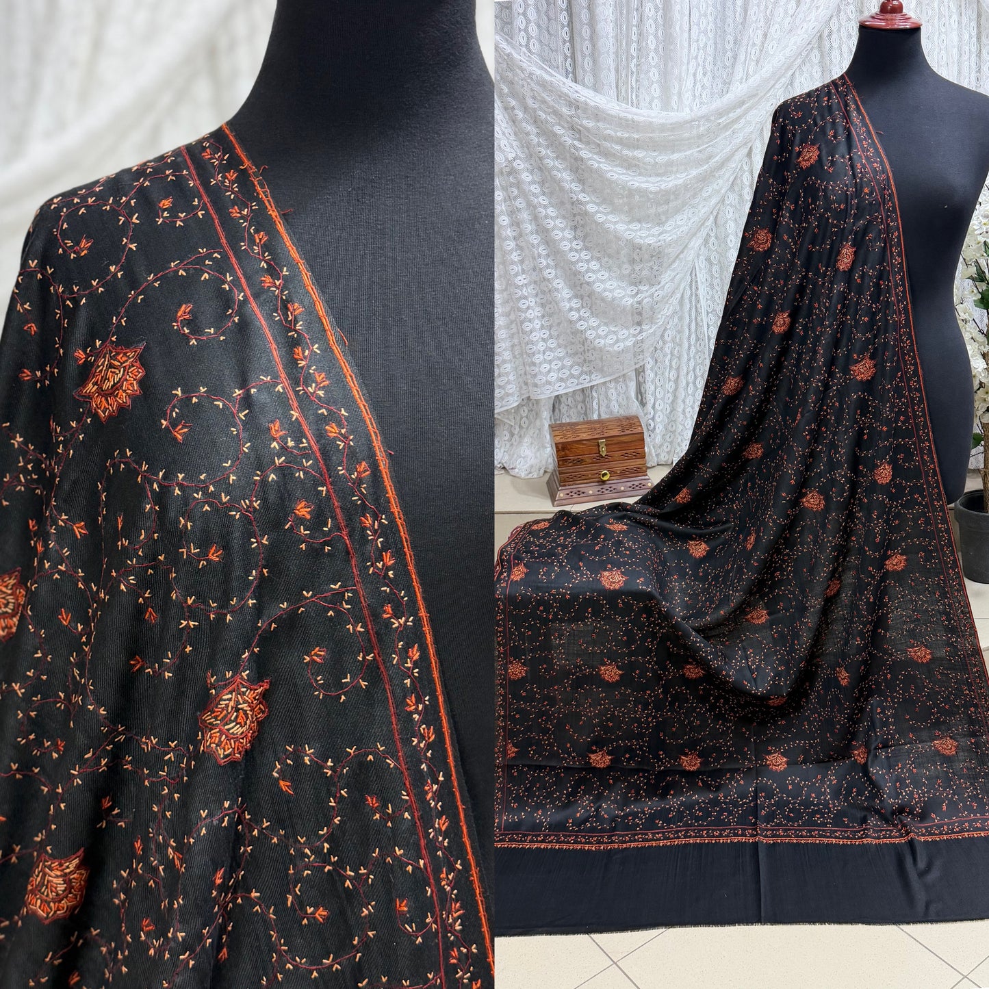 Pashmina Handmade Full Embroidered Souzni Shawl Beautiful New Design 2025 Collection Made in Kashmir