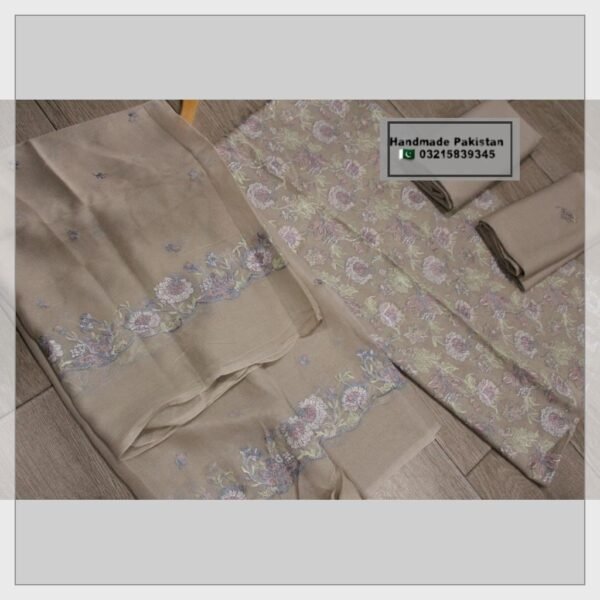 3 Piece Unstitched Suit - Pure Swiss Lawn - Image 2