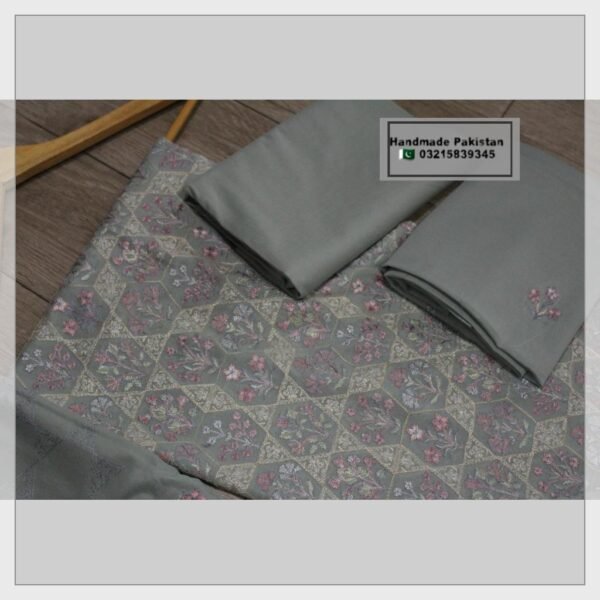 3 Piece Unstitched Suit - Pure Swiss Lawn - Image 3