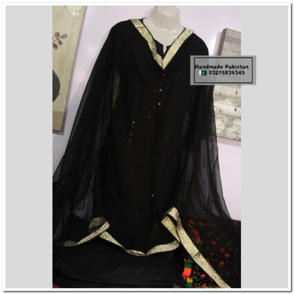 Black Chiffon Dupatta Zari Border