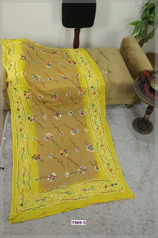 Lawn Chunri Print Embroidered Dupatta