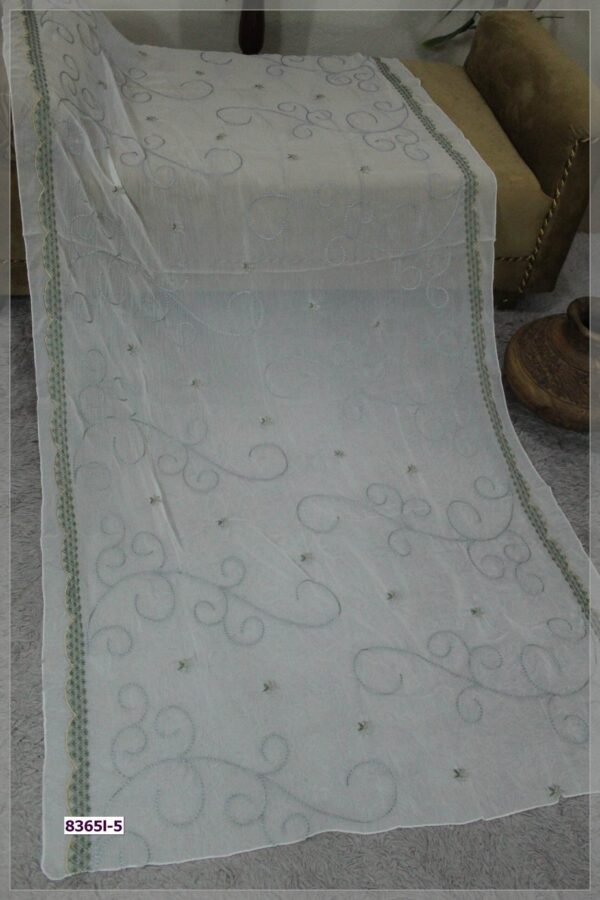 Pure Crinkle Chiffon Embroidered Dupatta - Image 2