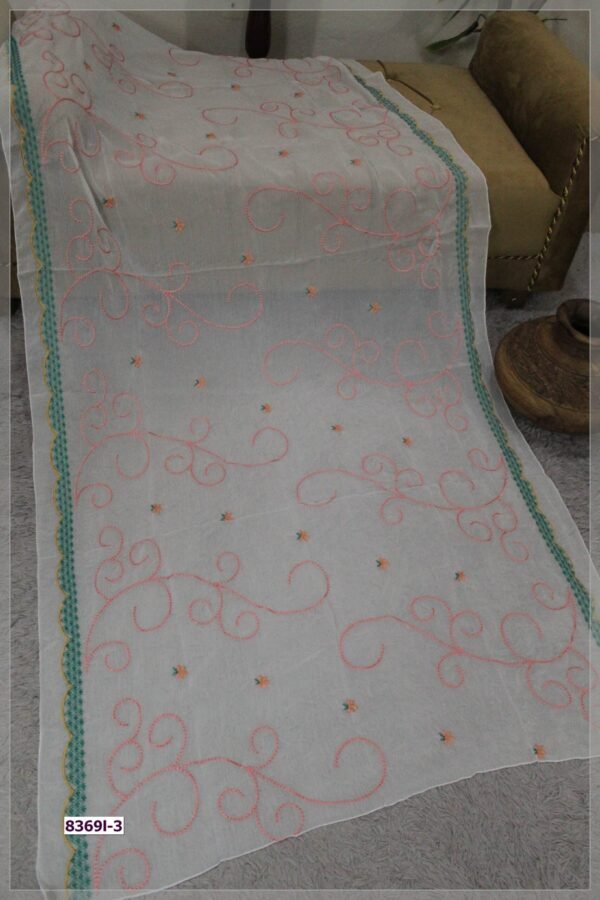 Pure Crinkle Chiffon Embroidered Dupatta - Image 2