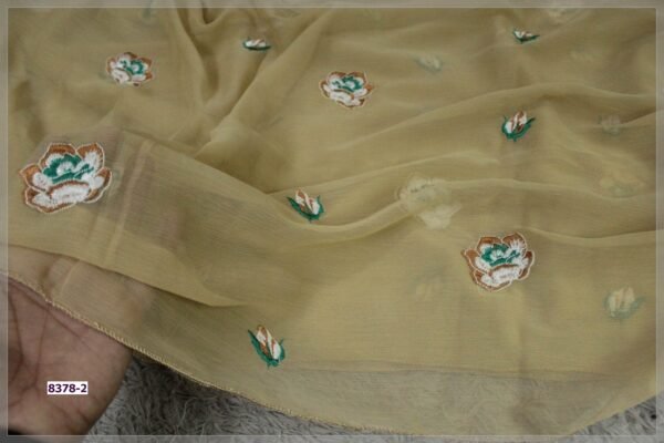 Pure Crinkle Chiffon Embroidered Dupatta