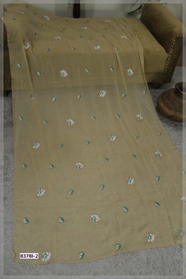 Pure Crinkle Chiffon Embroidered Dupatta - Image 2