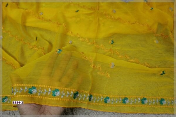 Pure Crinkle Chiffon Embroidered Dupatta