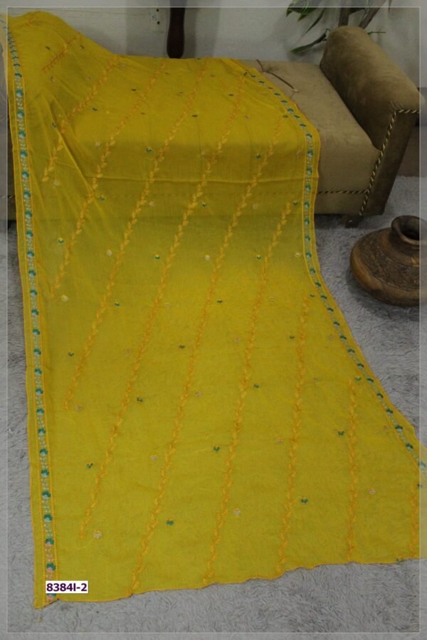 Pure Crinkle Chiffon Embroidered Dupatta - Image 2