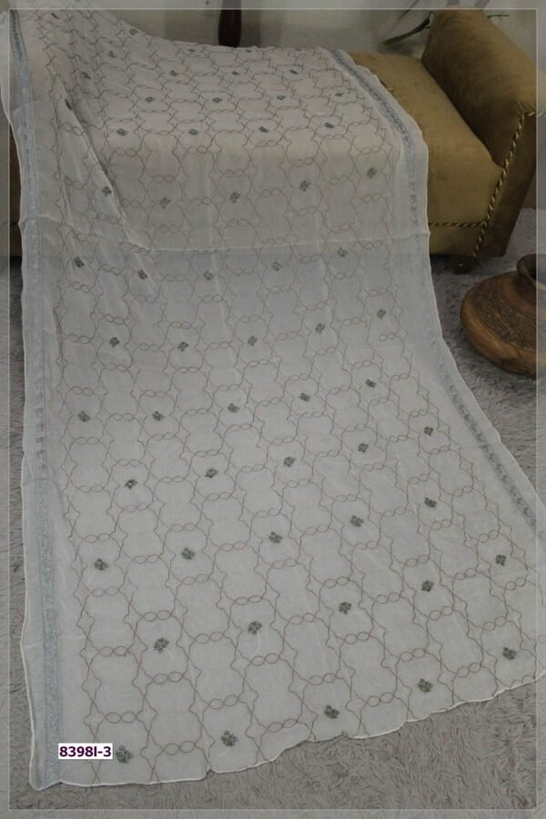 Pure Crinkle Chiffon Embroidered Dupatta - Image 2