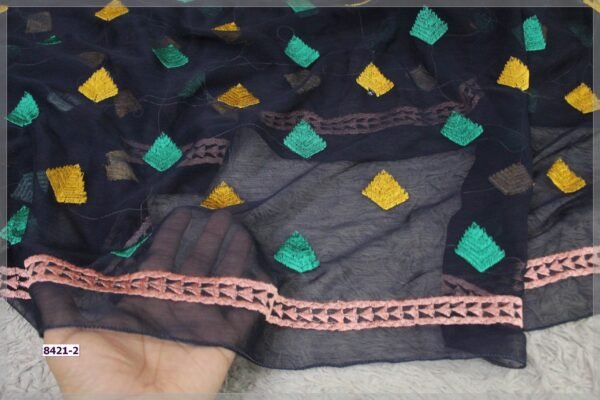 Pure Crinkle Chiffon Embroidered Dupatta