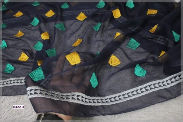 Pure Crinkle Chiffon Embroidered Dupatta